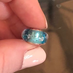 Pandora blue fizzle murano charm